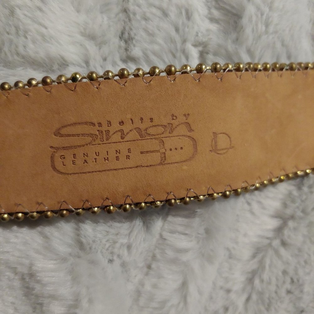 Belts by Simon metallic multi colored leather belt large - Picture 12 of 16